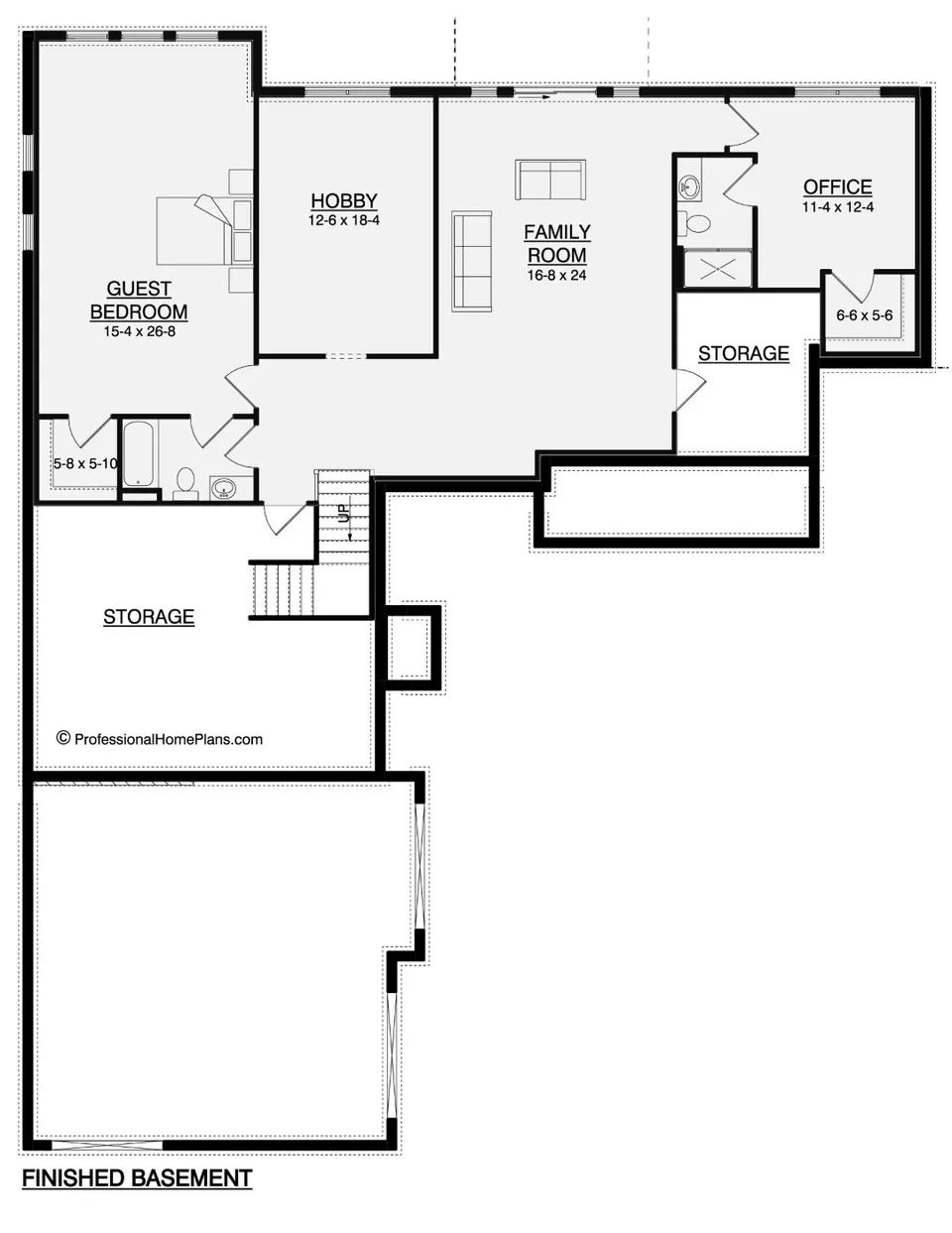 The Maple optional basement floor plan